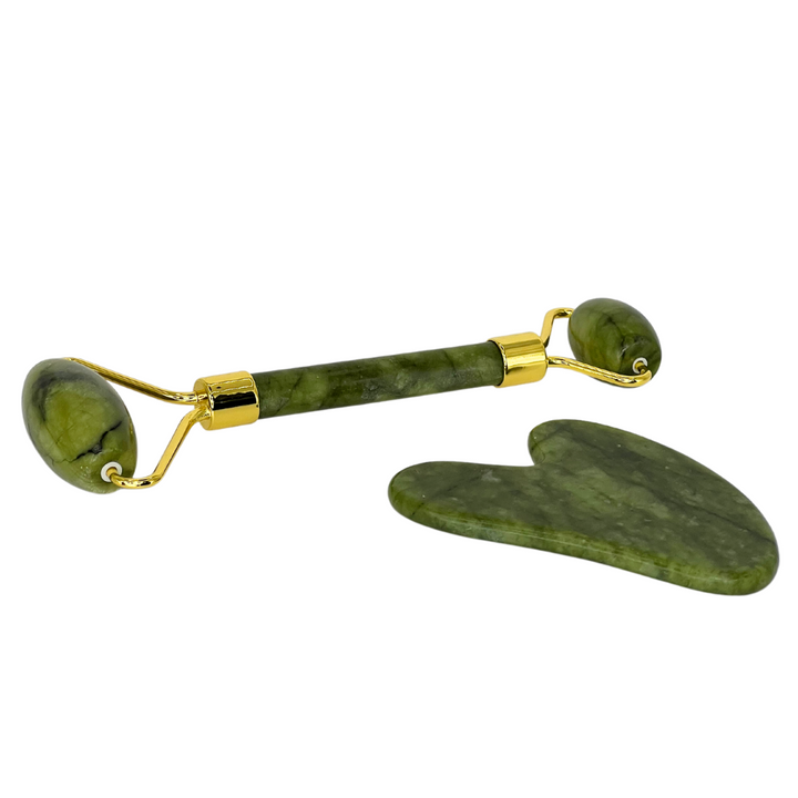 Jade Gua Sha and Roller Set