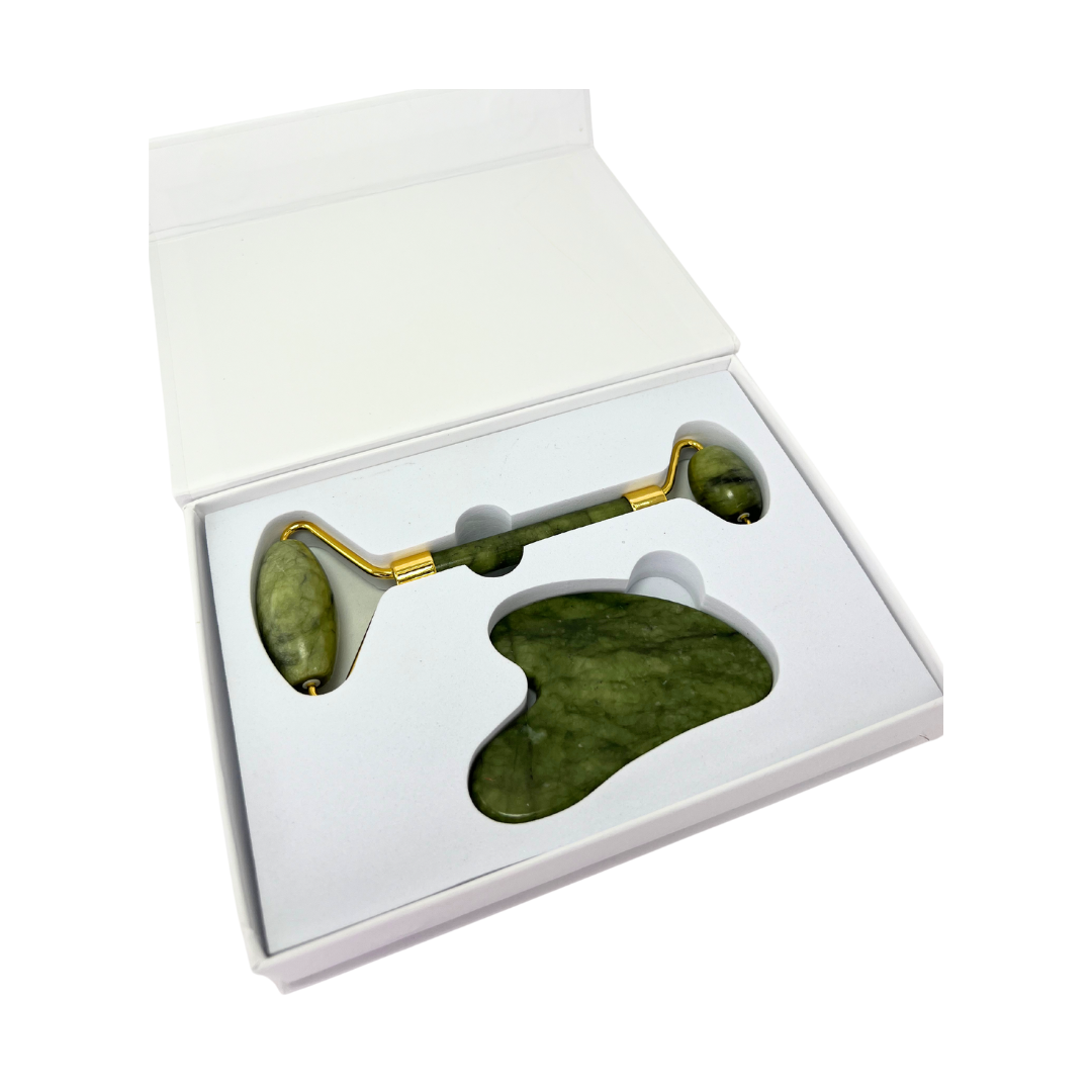 Jade Gua Sha and Roller Set